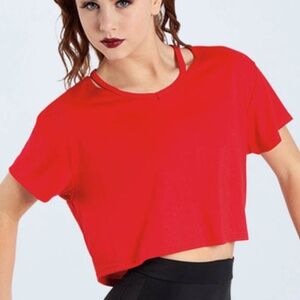 Red dance crop tops
